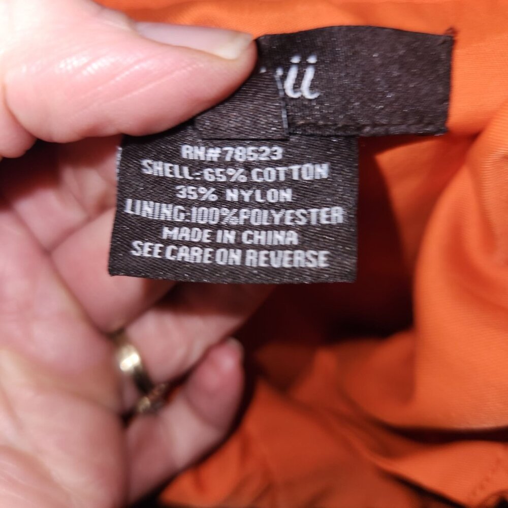 Women's Orange Double-Breasted Lightweight Jacket with Black Buttons - Picture 8 of 9